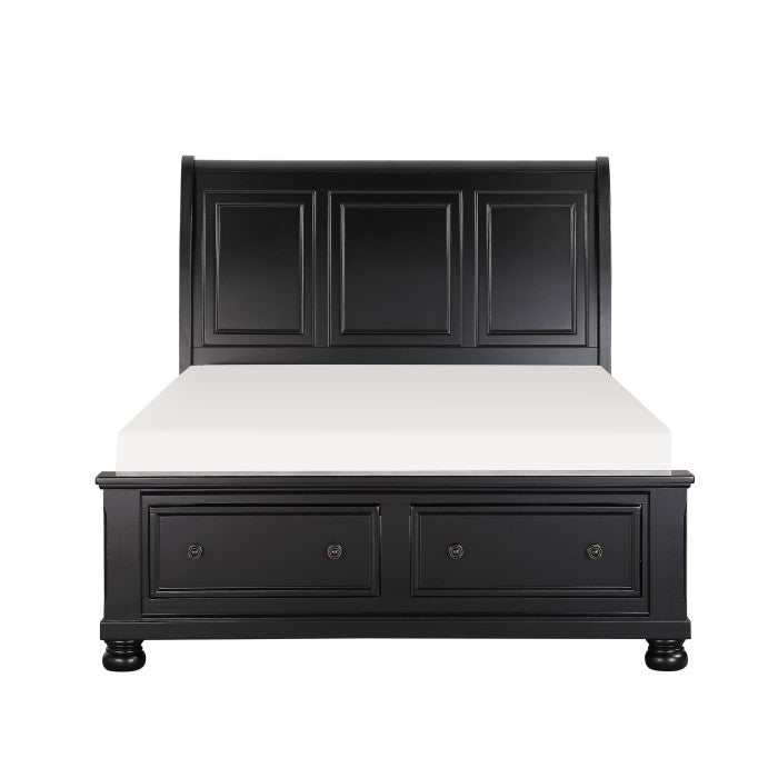 Laurelin (3)California King Sleigh Platform Bed with Footboard Storage
