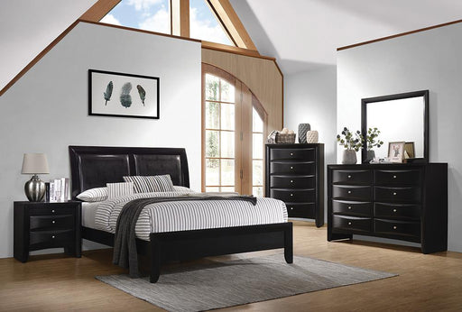 Briana 5-Piece Eastern King Panel Bedroom Set with Sleigh Headboard Black image