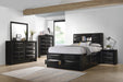 Briana 4-Piece Eastern King Storage Bedroom Set with Bookcase Headboard Black image