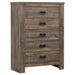 Frederick 5-drawer Chest Weathered Oak image