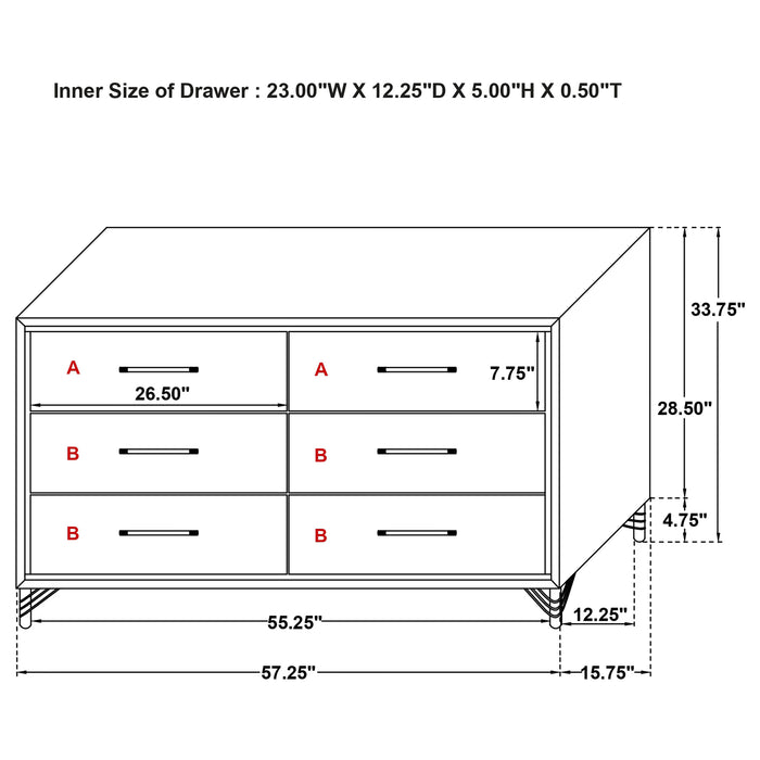 Lucia 5 Pc Bedroom Set