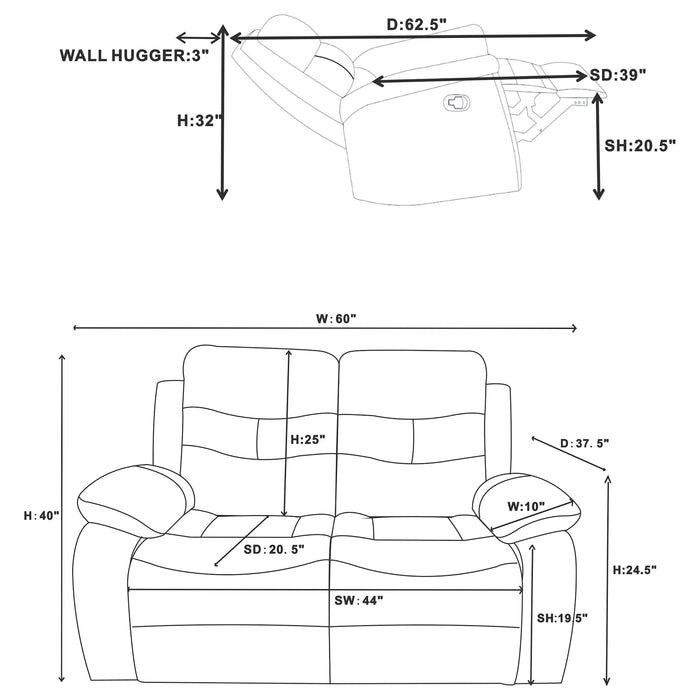 Nova Reclining Loveseat