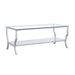 Saide Rectangular Coffee Table with Mirrored Shelf Chrome image