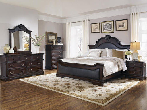 Cambridge Carved 4-Piece Eastern King Bedroom Set Cappuccino image