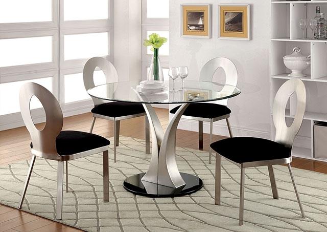 VALO Silver/Black Side Chair (2/CTN)