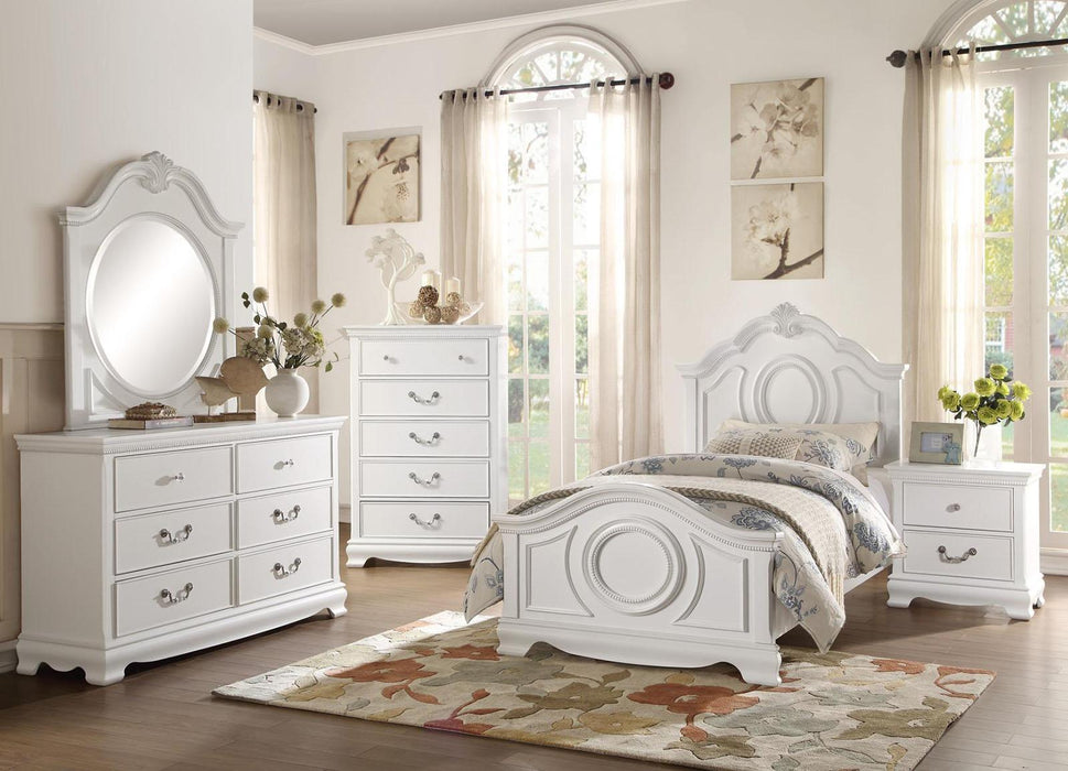 Lucida Full Panel Bed in White 2039FW-1