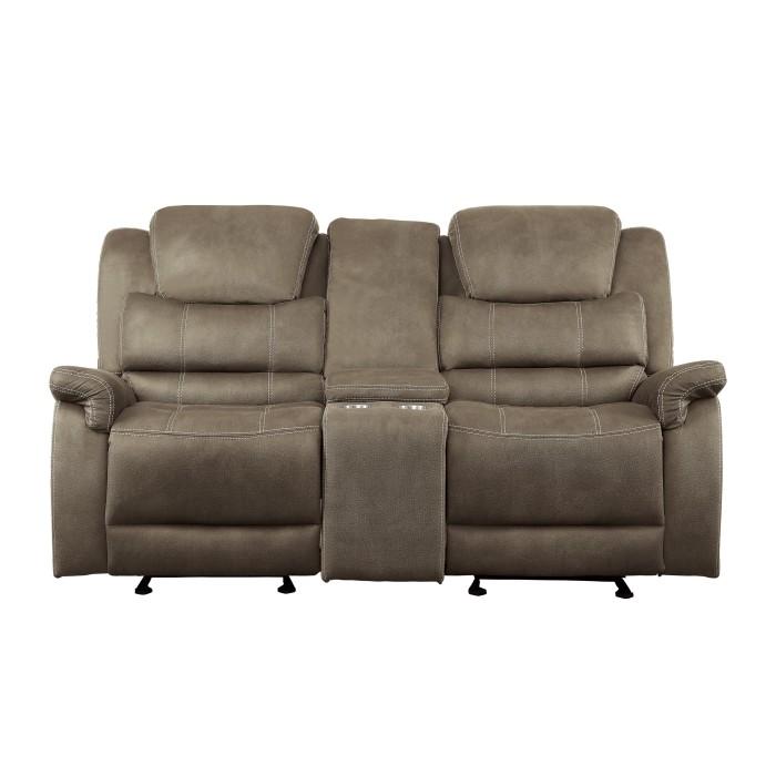 9848BR-2 - Double Glider Reclining Love Seat with Center Console image