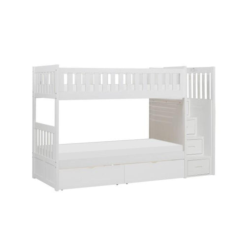 B2053SBW-1T - (5) Twin/Twin Step Bunk Bed with Storage Boxes image