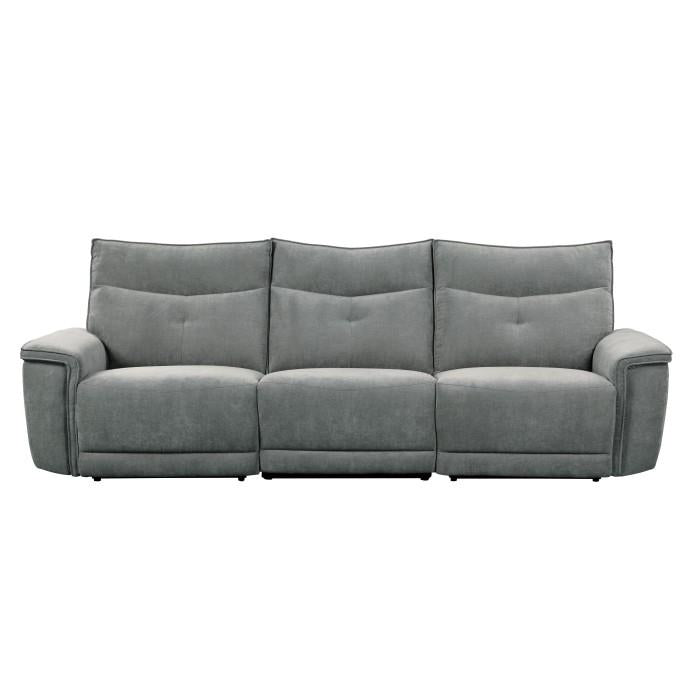 Tesoro Power Double Reclining Sofa w/ Power Headrests in Dark Gray 9509DG-3PWH image